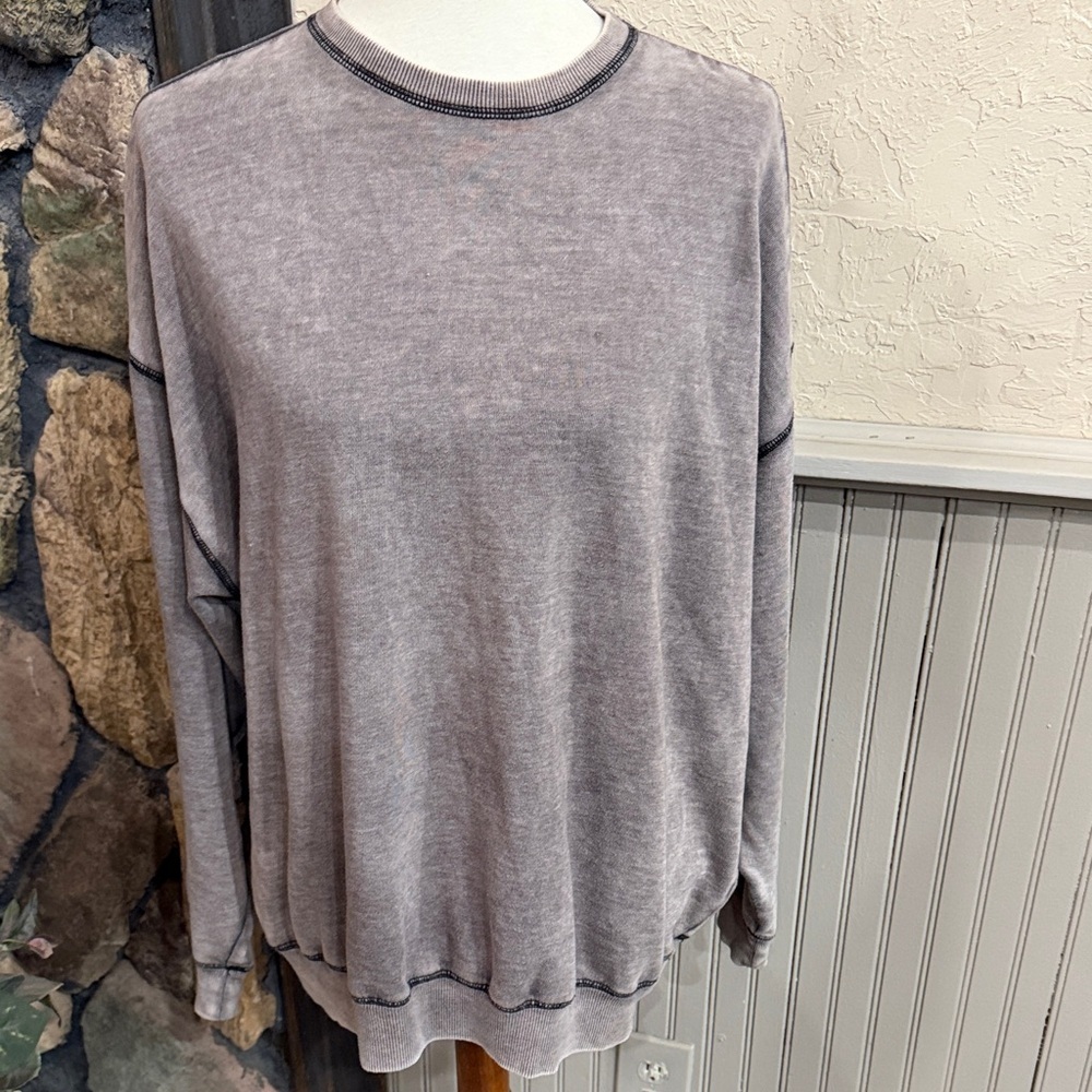 Flirtitude Men's or Oversized Women’s Crewneck Sweater in Grayish Brown